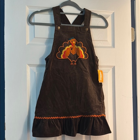 Gymboree Other - Gymboree Brown Corduroy Turkey Applique Dress